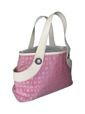 Vintage BVLGARI Zip top Pink Logomania tote - silver hardware